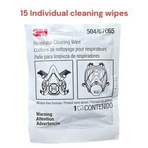 15pk 3M 07065 Respirator Alcohol Free Cleaning Wipe 504/07065
